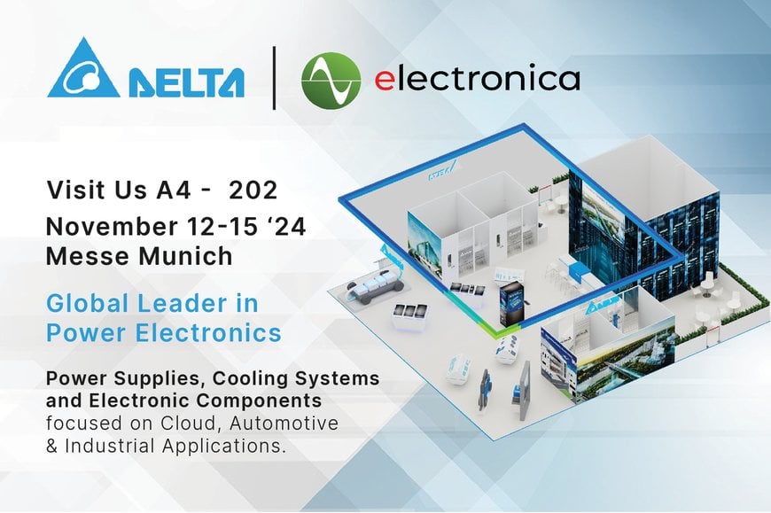 Delta presenta le soluzioni di potenza e di gestione termica ad alta efficienza per il cloud computing, l'automotive e l’industria ad Electronica 2024 